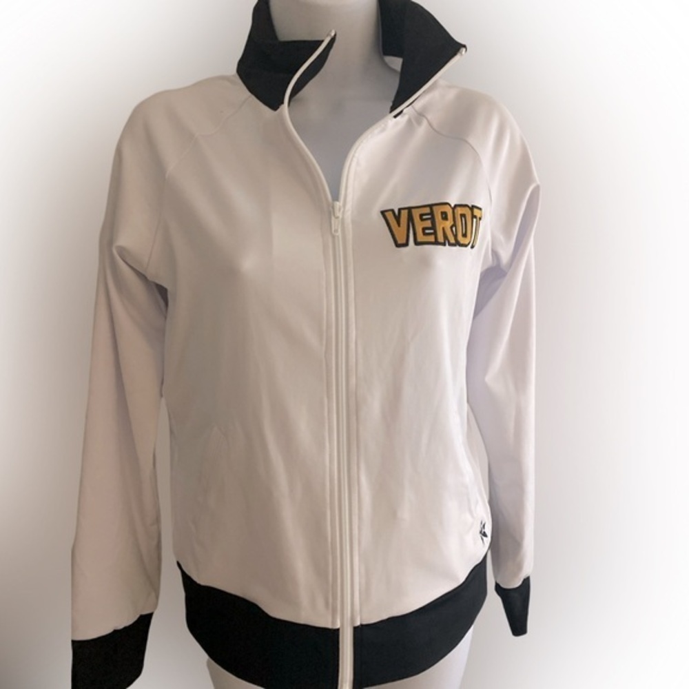 Rebel Athletic Cheer Jacket - S white black , polyester spandex , like new